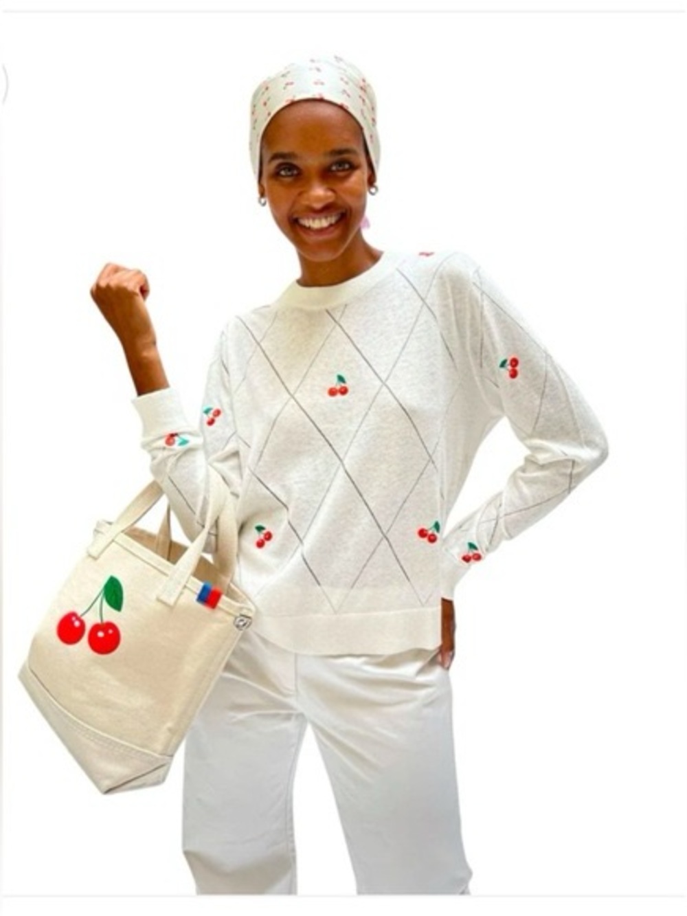 KULE Cream Knit Crewneck Sweater